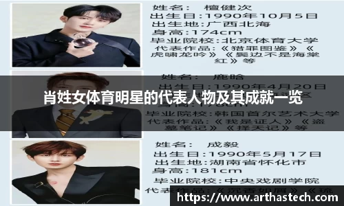 肖姓女体育明星的代表人物及其成就一览